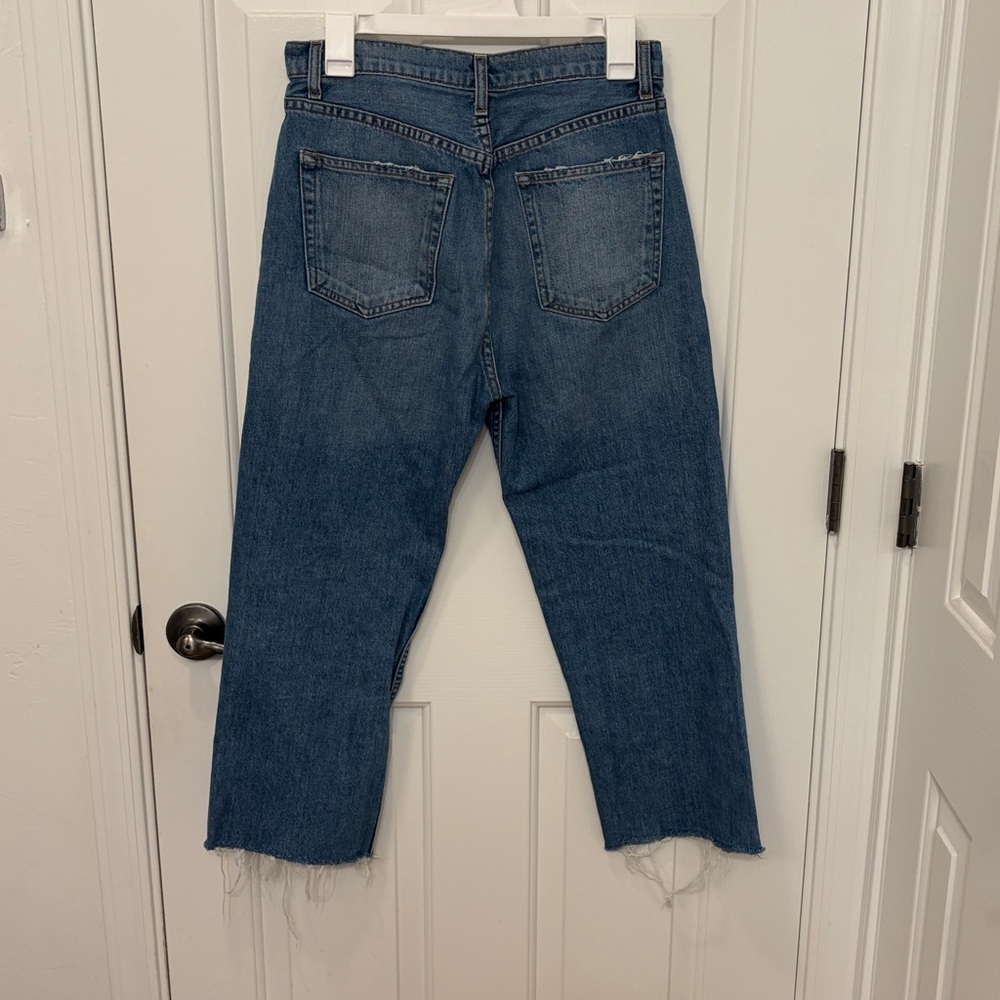 reformation cynthia high relaxed jean in antigua blue cropped - Picture 3 of 7